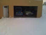 25cm de neige + la pente du garage : sans problème pour ma "Dyane Côte d'Azur".